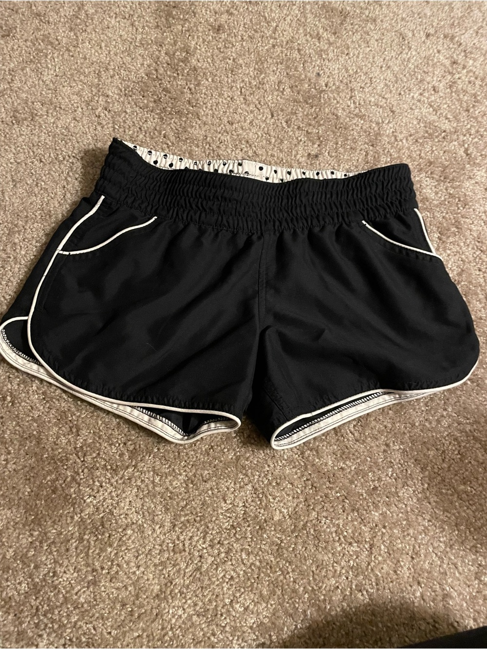 Black Women's Athletic to Swim Shorts with Contrast Trim